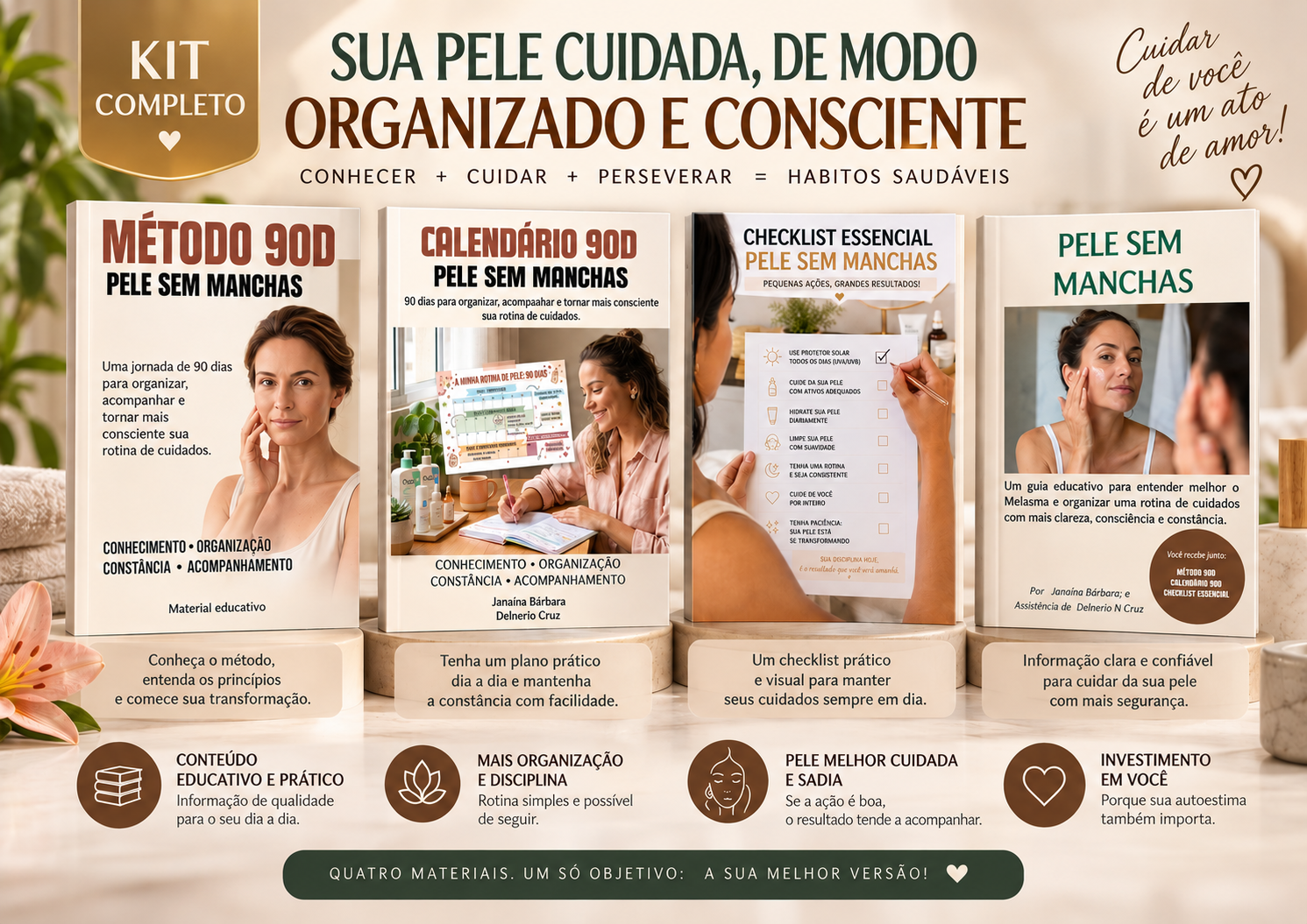 Quatro materiais do Pele Sem Manchas